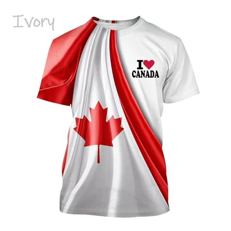 I Love Canada Flag Graphic T S - Summer Clothing Women Canada recension och pris